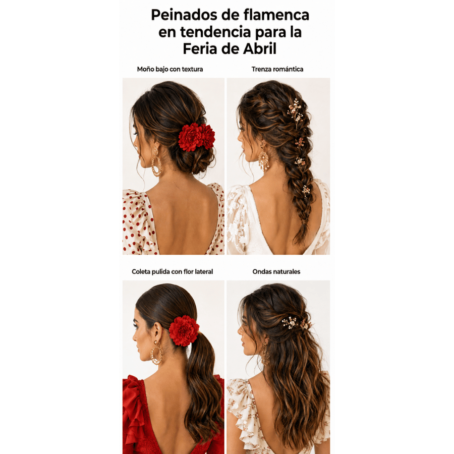 Peinados de flamenca en tendencia para la Feria de Abril 2026